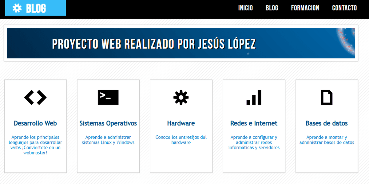 Screenshot of Interactive Web Application project